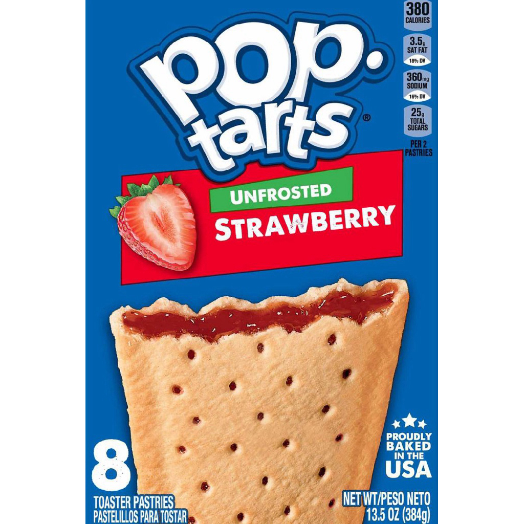 Kelloggs ขนมอบกรอบไส้สตอเบอรรี่ บราวชูการ์ บราวนี่ UnFrostsd Pop Tart Strawberry/Brown sugar/Crunchy