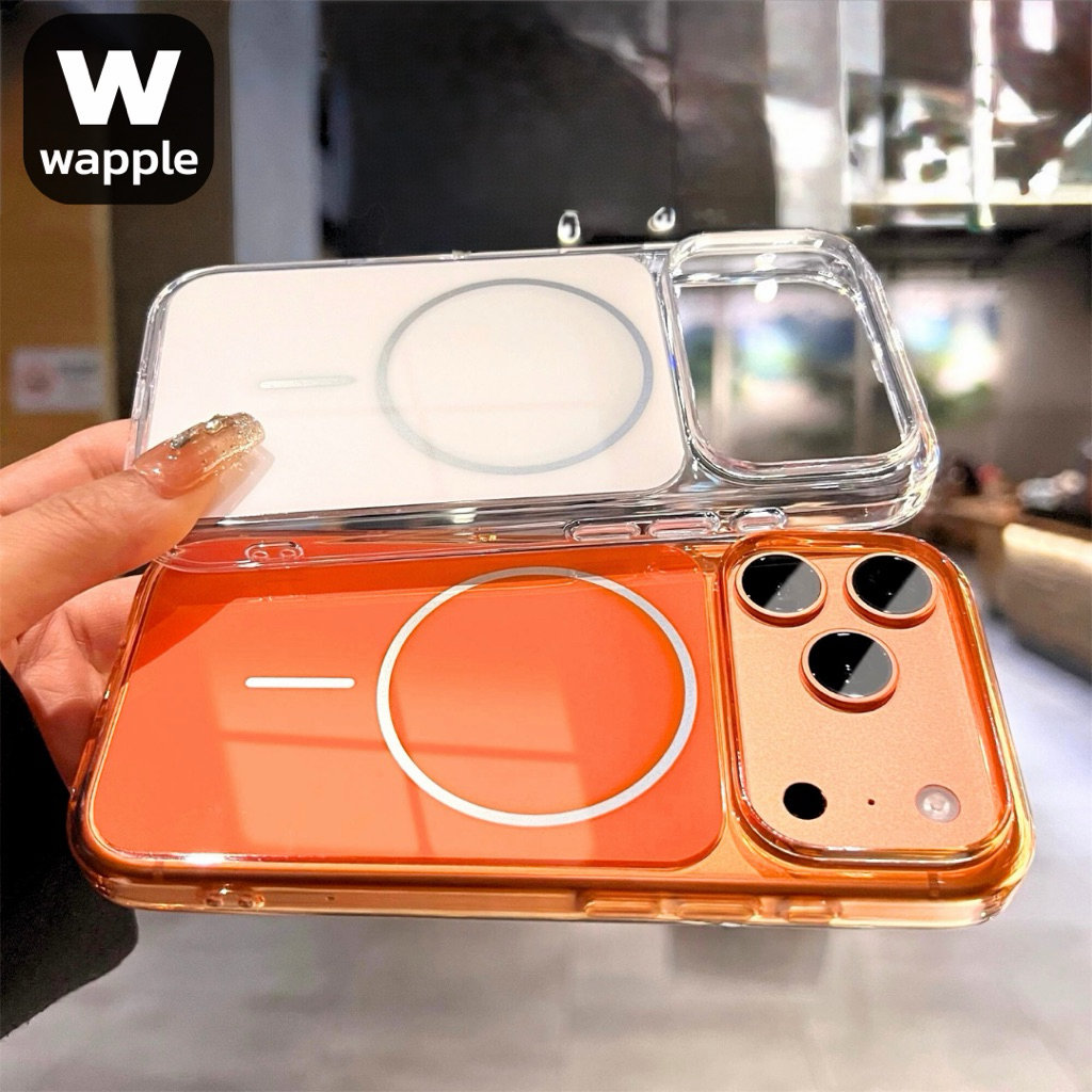 CaseMagnetic เคสแม่เหล็กใสโปร่งแสง เคสสีใสตามสีเครื่องสำหรับรุ่นiPhone17pro 17promax