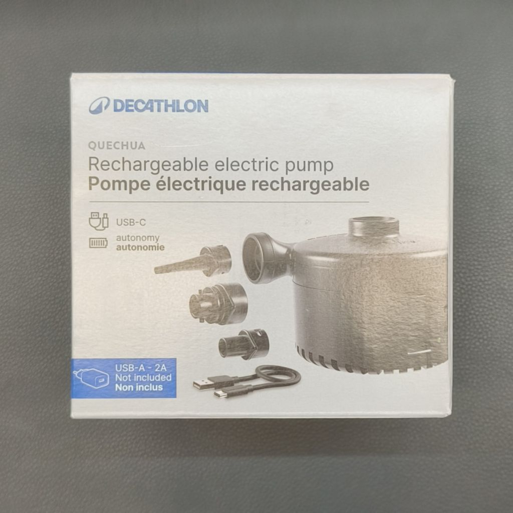 Decathlon Quechua ที่สูบลม ที่สูบลมไฟฟ้า แบบชาร์จไฟฟ้าได้ Rechargeable Electric Pump For Mattress By