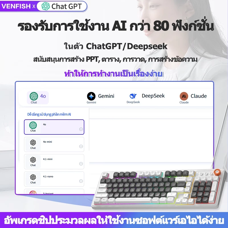 คีย์บอร์ดมีสาย 98 คีย์ ไฟ LED thumbnail 6