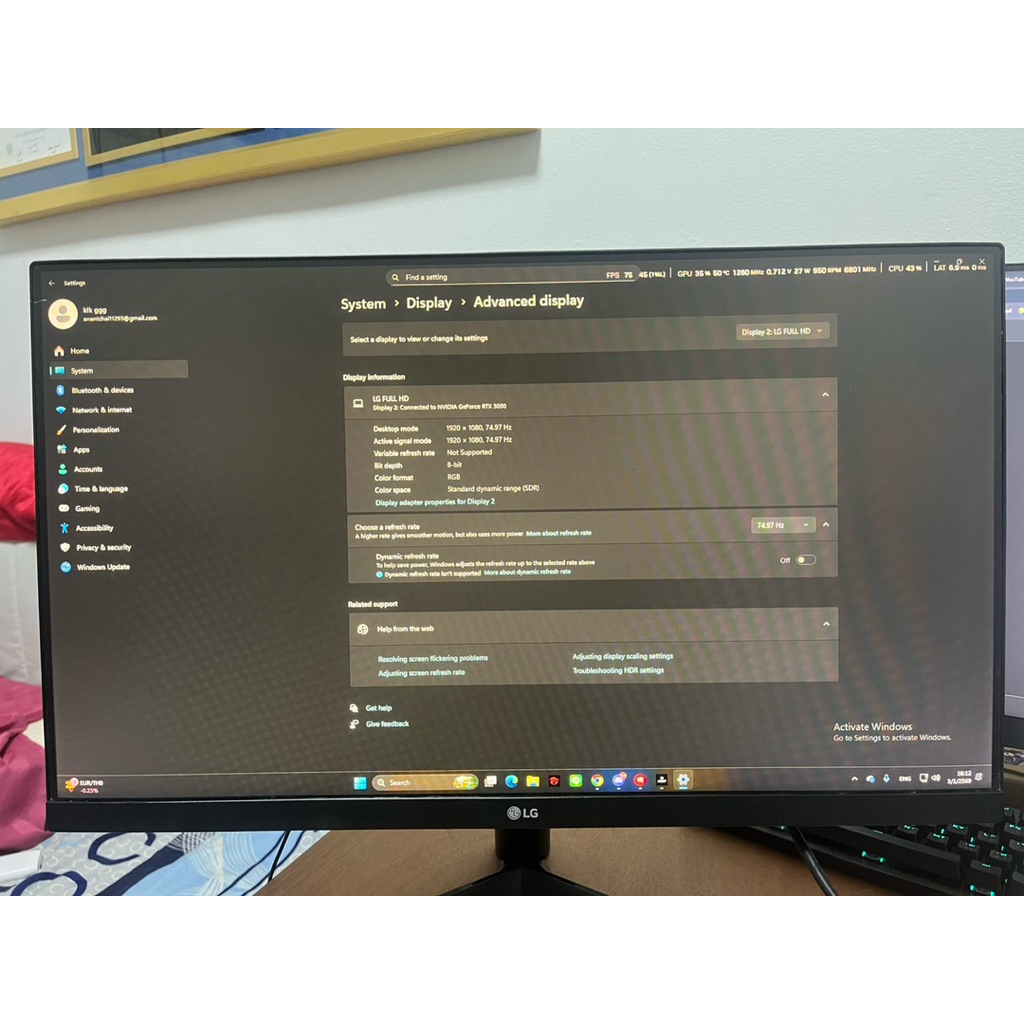 จอมอนิเตอร์ MONITOR LG 24MK600M-B 23.8 INCH IPS FHD 75Hz P16170