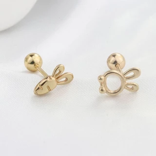 (1ข้าง)จิวหูกระต่ายแครอท ต่างหูแบบเกลียวหมุนมีห้อย ก้าน0.8mm จิวแฟชั่น จิวเกาหลี