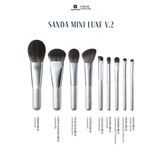SUPERMOM l SANDA MINI LUXE V.2 ชุดแปรงแต่งหน้า ด้ามสั้น ขนาดพกพา ขนแปรงเกรดสูงสุด จำนวน 9 ด้าม พร้อมกระเป๋าใส่แปรง