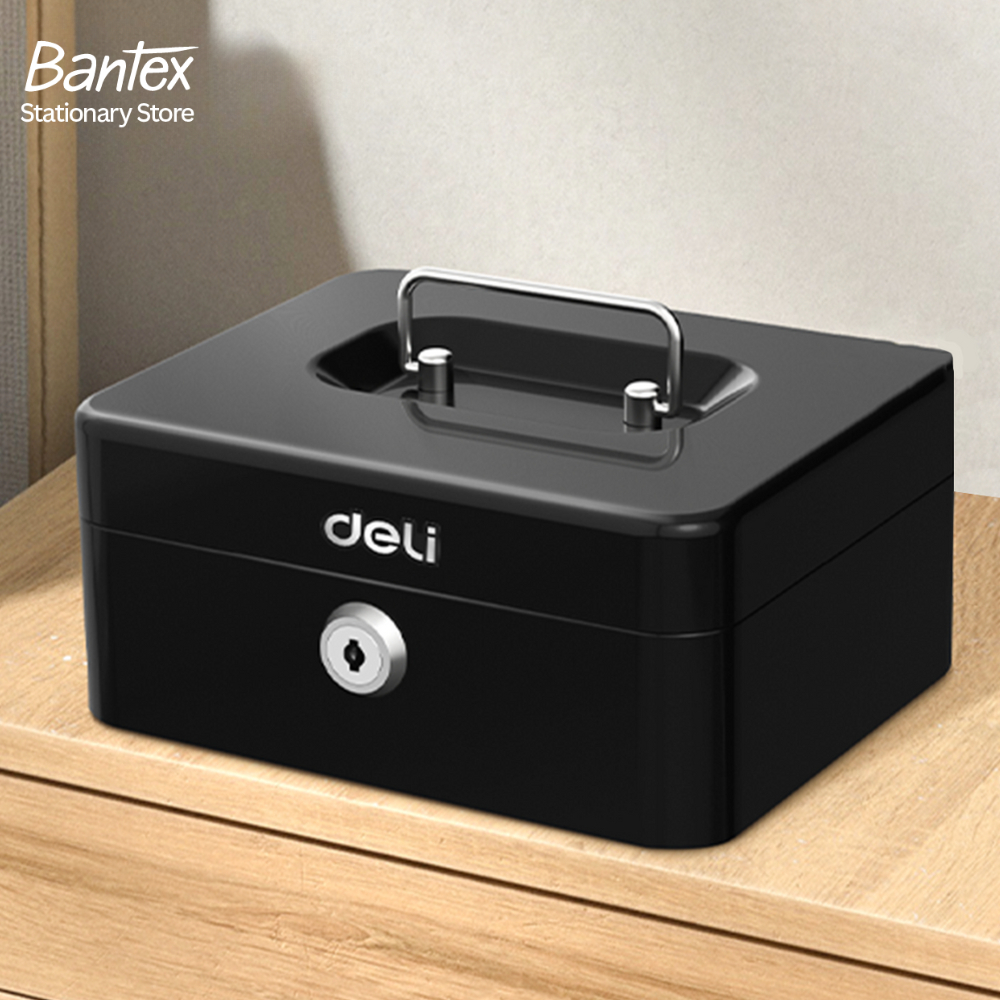 Deli กล่องเหล็กเก็บเงิน กล่องเก็บเงิน เซฟเล็ก เซฟอเนกประสงค์ มีหูหิ้ว พร้อมกุญแจ Cash Box - รูปที่ 5