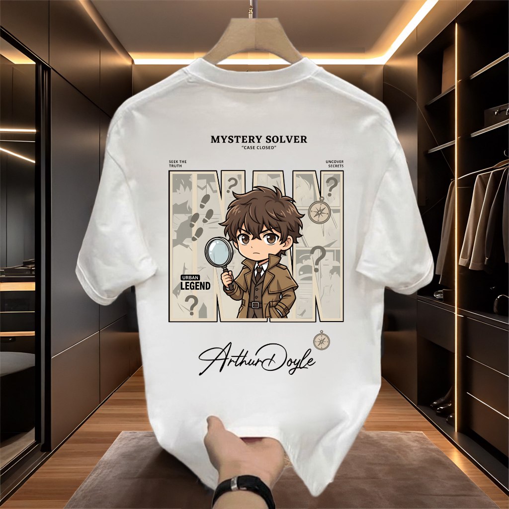 Basi💥 เสื้อผู้ชาย เสื้อยืด oversize สตรีท เกรดพรีเมียม โคตรนุ่ม เสื้อคอตตอน100% ไม่หดตัวลาย ลาย "ARTHURDOULE"