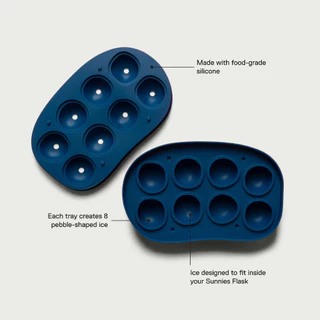 Sunnies Flask Pebble Ice Tray (แม่พิมพ์ทำน้ำแข็งซิลิโคนทรงกลมพร้อมฝาปิด)