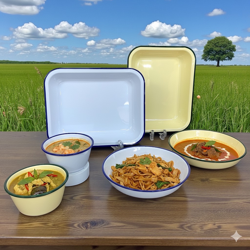 จานชามเมลามีน รุ่น Old Town ขอบริม (ราคา/แพ็ค) แบรนด์ Srithai Superware