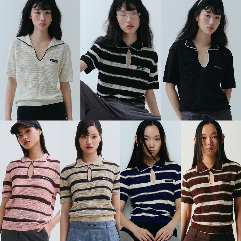 maison KEEPS | Sana Knitted Top | เสื้อไหมพรม แขนสั้น แต่งกระดุมโลโก้