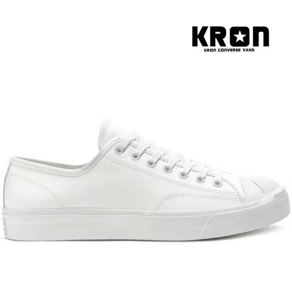 ลิขสิทธิ์แท้ 100% รองเท้าผ้าใบ CONVERSE JACK PURCELL LEATHER OX WHITE แจ็คหนังแท้สีขาว