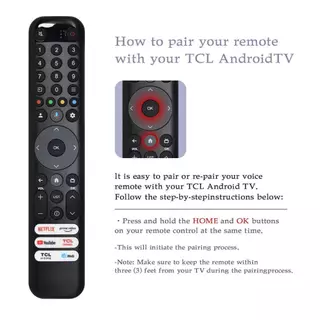 รีโมททีวี TCL RC833 Remote TV TCL มีคำสั่งเสียง 65P745 55C745 43LC645 GUB1 Google Netflix YouTube