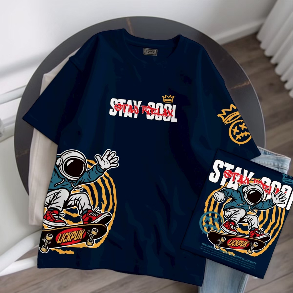 เสื้อยืดรวม ลายอวกาศ สีดำ-BLK ไซส์ S-6XL บิ๊กไซส์ #เสื้อยืดหมี #เสื้อยืดไซส์ใหญ่ #ขายส่งเสื้อยืด