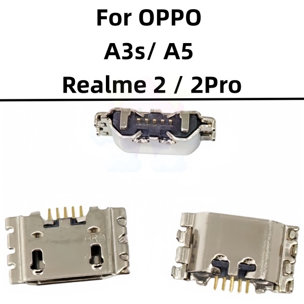 5-50 ชิ้นชาร์จ Pin Dock Connector สําหรับ OPPO A3s/ A5 /Realme 2 / 2Pro Micro USB ชาร์จ Pin พอร์ตแจ็คซ็อกเก็ตเชื่อมต่อ