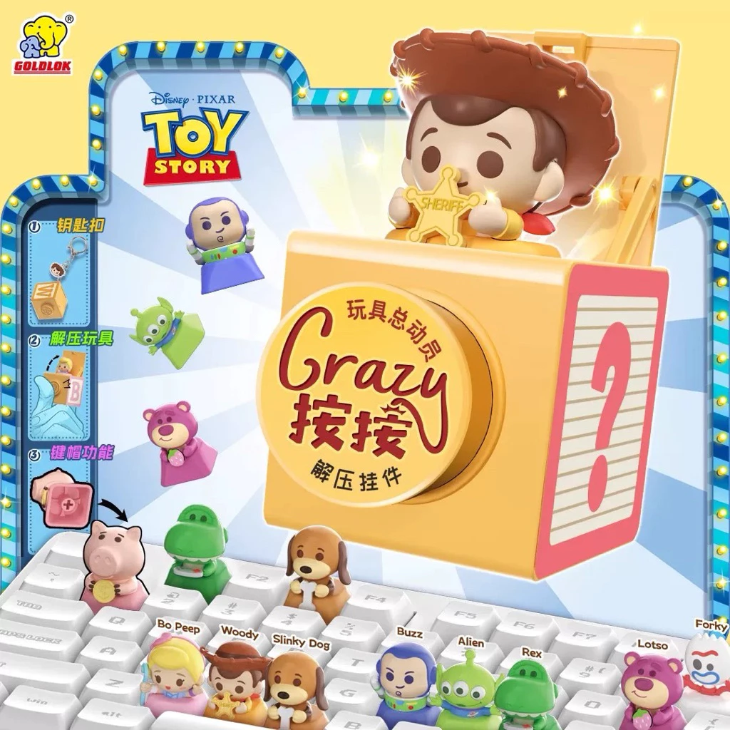 🚀พร้อมส่ง(สุ่ม/เช็คการ์ด)🦖 กล่องสุ่มคีย์แคป Toy Story | คีย์แคปทอยสตอรี่ Toy Story Crazy Keycap ลิขสิทธิ์แท้💗