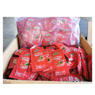 1แพ็ค 100 ซอง รสอร่อย by เพียวฟู้ดส์ ซอสพริก ซอสมะเขือเทศ แบบซอง ขนาด 7 กรัม พกพาสะดวก ไม่เผ็ด
