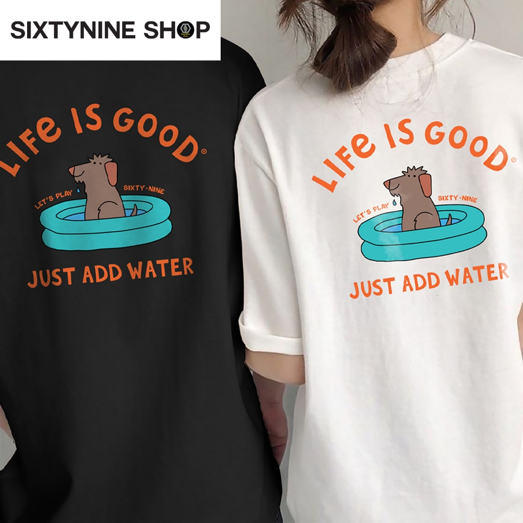 เสื้อยืดผ้าคอตตอน M-4XL พิมพ์ลาย " Life is good " พร้อมส่ง