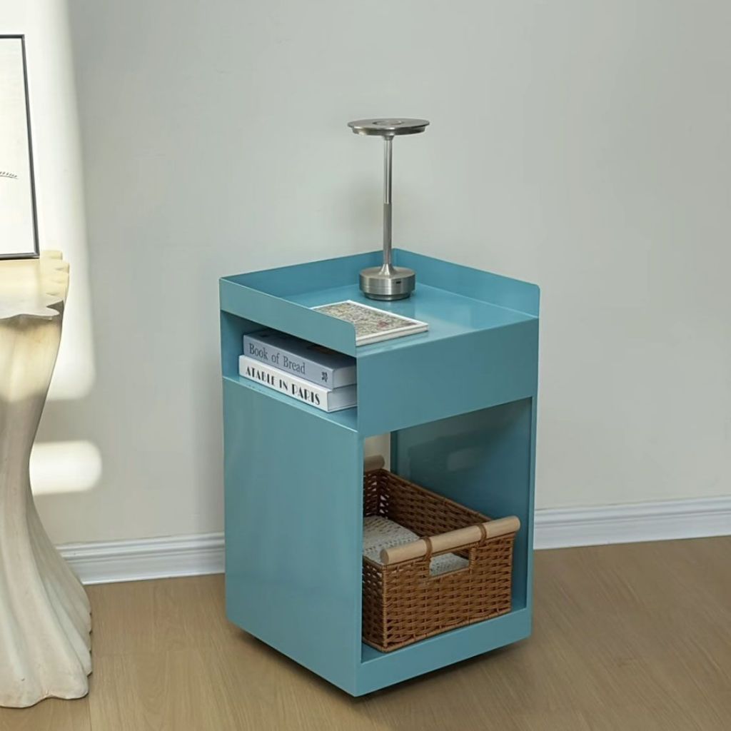 โต๊ะข้างโซฟาสไตล์นอร์ดิก เรียบง่ายทันสมัย สำหรับห้องนอนในบ้าน ตู้ข้างเตียงยอดนิยม รถเข็นขนาดเล็กเคลื่อนย้ายได้ แบบสีครีม - รูปที่ 6