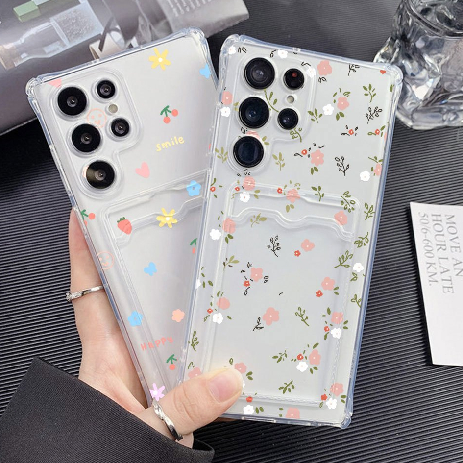 เคส Card Holder For Samsung A57 S26 A17 A07 A56 A55 A06 A05S A16 A54 A23 A53 A14 35 A15 A36 A52 A52Sโปร่งใส เคสมือถือ