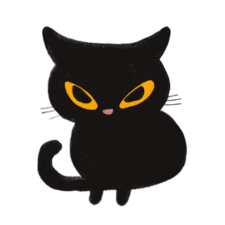 ตัวรีดติดเสื้อ แมวดำจอมซน Cute Black Cat 159 F.379