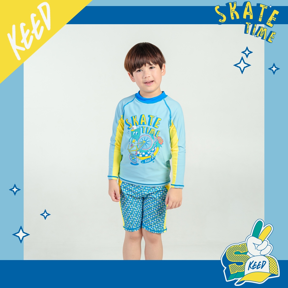 ✨NEW✨KEED  : SKATE TIME ชุดว่ายน้ำเด็กโต ชุดแยก แขนยาว+กางเกงขาสั้น และ แขนสั้น+กางเกงขาสั้น ว่ายน้ำ - รูปที่ 4