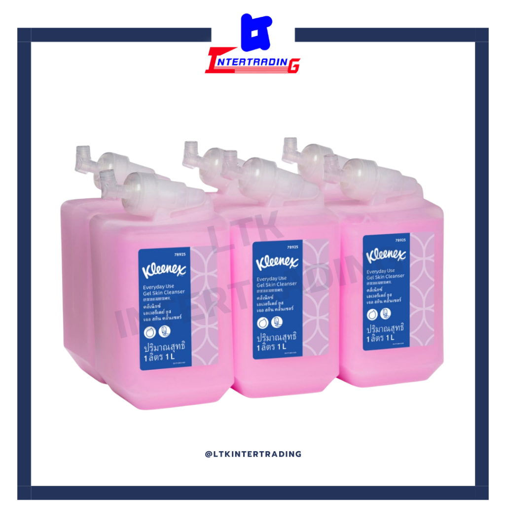 สบู่เหลวล้างมือ Kleenex ® Everyday Use Gel Skin Cleanser ขนาด 1ลิตร(บรรจุ6ขวด/ลัง)(ลัง)-78925