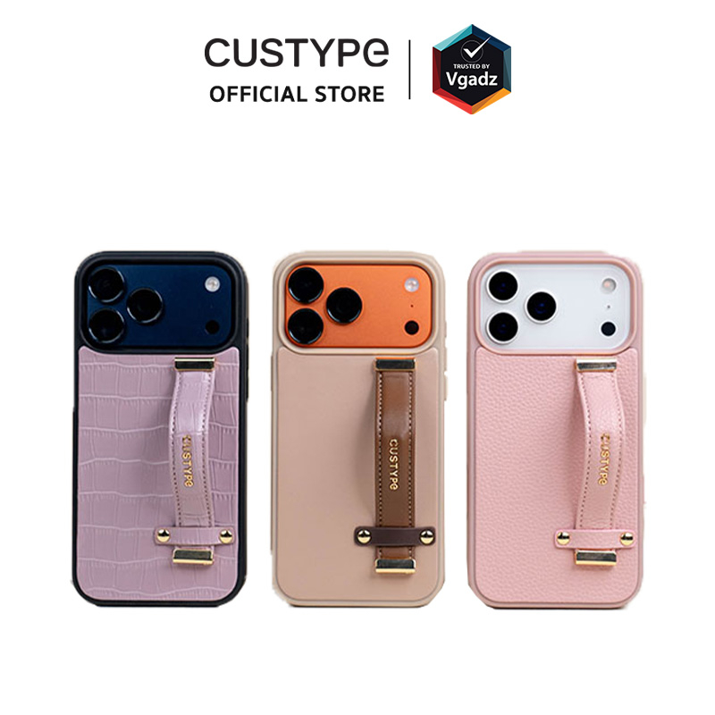 Custype เคสสำหรับ iPhone 17 Pro / 17 Pro Max รุ่น Faux Leather Case with Wrist Stand