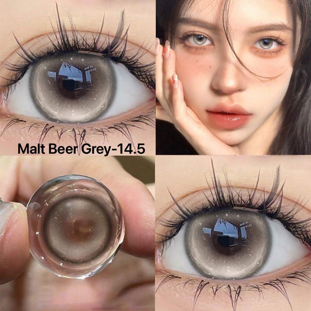\(>^ω^<)/【📢Buy2คู่แถม ยาหยอดตา+ตลับ❗】รุ่นพิเศษ เลนส์บิ๊กอายน่ารัก ตาประกาย Tears Grey/Malt Beer Brown-14.5MM รายเดือ - รูปที่ 5