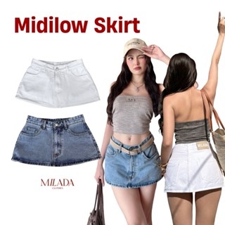 Midi Low Skirt กระโปรงยีนส์เอวต่ำ (012)