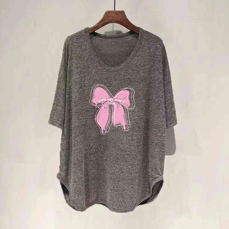 เสื้อยืดสาวอวบอ้วนไซส์ใหญ่ oversize เสื้อผ้าแฟชั่นฤดูร้อนมาใหม่ เสื้อโอเวอร์ไซส์สไตล์ผู้หญิง ลําลองทรงหลวมสไตล์เกาหลี thumbnail 8