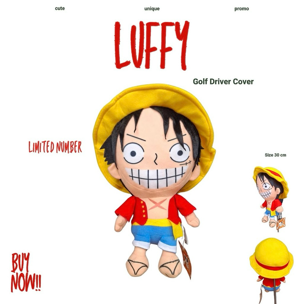( พร้อมส่ง ) One piece วันพีช ลูฟี่ โซโร ตุ๊กตาสวมไม้กอล์ฟ Golf Driver Fairway Utility Cover