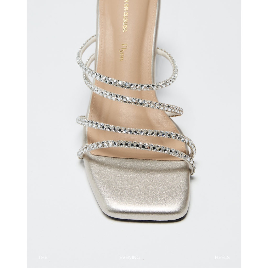 [พร้อมส่ง / ส่งด่วน] Flynn - Evening Heels รองเท้าส้นสูง สายเพชร สูง2.5นิ้ว รองเท้าออกงาน