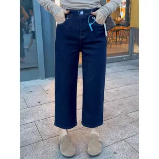 Beautified กางเกงยีนส์ยืดหยุ่น 9 ส่วน มี 2 สี สวมใส่สบาย เอวสูงช่วยให้ดูเพรียว#Jeans