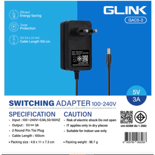 DC Adapter 5V/12V 2A อะแดปเตอร์ CCTV Adapter 5V/12V 2A สำหรับกล้องวงจรปิด (หัว 5.5 x 2.5MM)