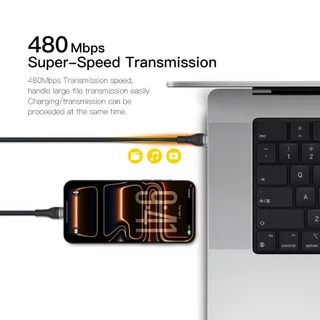 สายข้อมูล Orsen by Eloop S6C สายชาร์จ 1.5 PD 240W 5A แบบ Type C to C ยาว 1.5 เมตร ใช้ได้กับทุกอุปกรณ์
