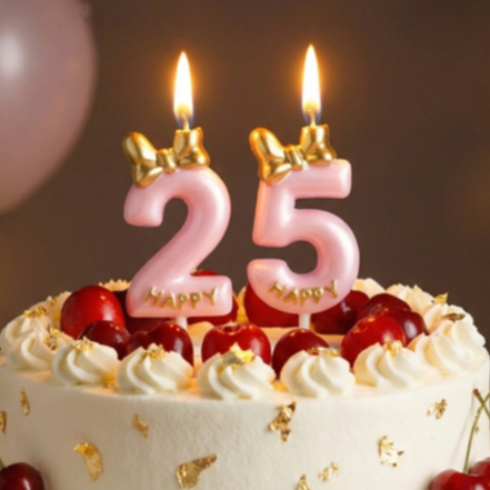 COD เทียนวันเกิด เทียนโบว์ สีชมพูน่ารัก เบอร์ 0-9 สําหรับตกแต่งเค้กวันเกิด（ส่งจากประเทศไทย）