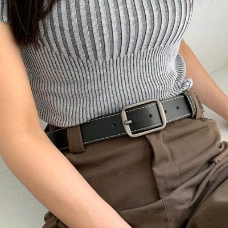 เข็มขัดผู้ชาย(Men's belts) ความยาว 110 cm ใส่ได้ถึงเอว 38เจาะรูใหญ่สวยงาม KD26