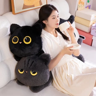 ตุ๊กตาแมวดำลายการ์ตูนน่ารัก เหมาะสำหรับตกแต่งโซฟา หมอนตุ๊กตาแมวนุ่มนิ่มนี้เหมาะสำหรับเป็นของขวัญและตกแต่งบ้าน