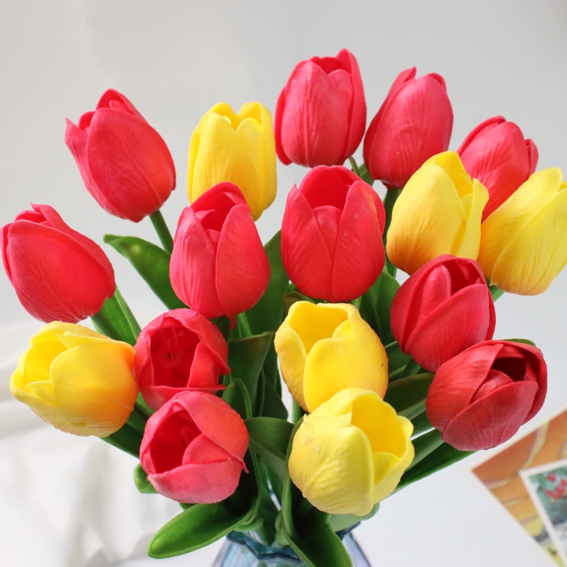 Real Touch artificial tulip bouquet used for decorating flowers with fake flowers