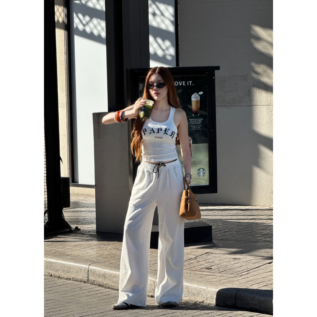 Paper Stone PPS001 เซต 2 ชิ้น เสื้อกล้ามทรงสปอร์ต แมทช์ กางเกงขายาว - รูปที่ 7