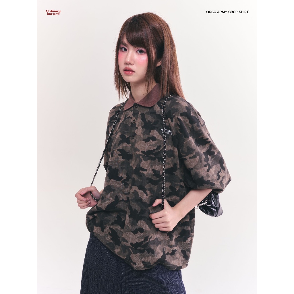 25.12 odbc army crop shirt เสื้อลายพรางทรงครอบ สุดคิ้วท์