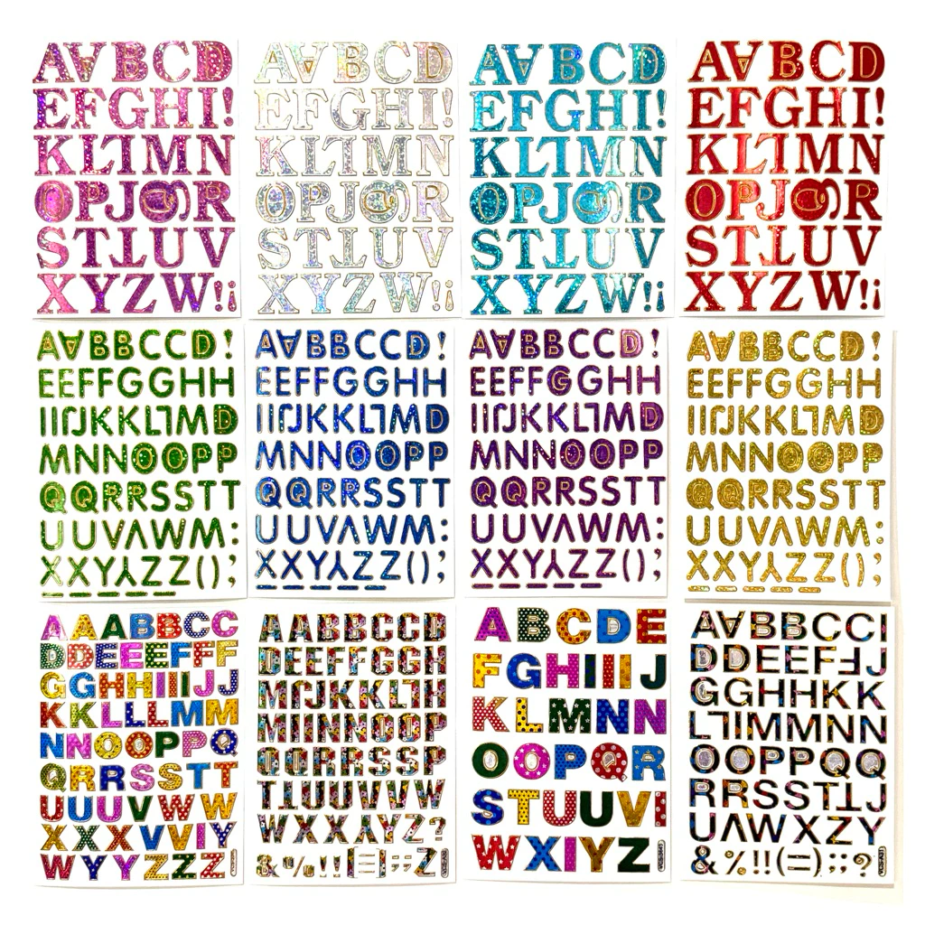 🎾New Update🎾 สติ๊กเกอร์ตัวอักษร A-Z สติกเกอร์ขอบทอง สติ๊กเกอร์ม้อบแม้บวิ้งๆ สติกเกอร์90s Sticker *สั่งขั้นต่ำ 4 แผ่น*