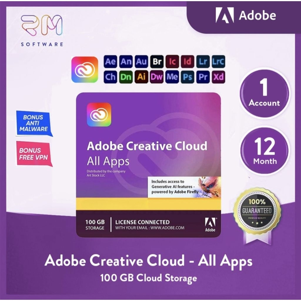 ADOBE Creative Cloud All Apps - 1, 3, 6 Months and 1 Year Original