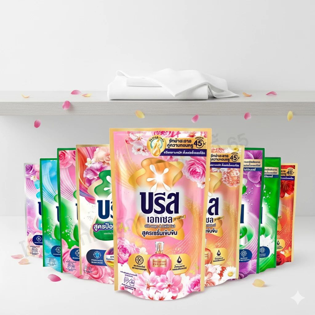 (เซต 4 ถุง) บรีส น้ำยาซักผ้า 550-670 มล. Breeze Excel สูตรเข้มข้น บรีสเอกเซล หลายสูตร พร้อมส่ง