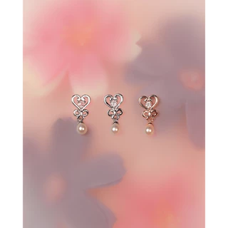 More Than Piercing: MP29 Lady Heart Dangle *waterproof* จิวหู/ต่างหู