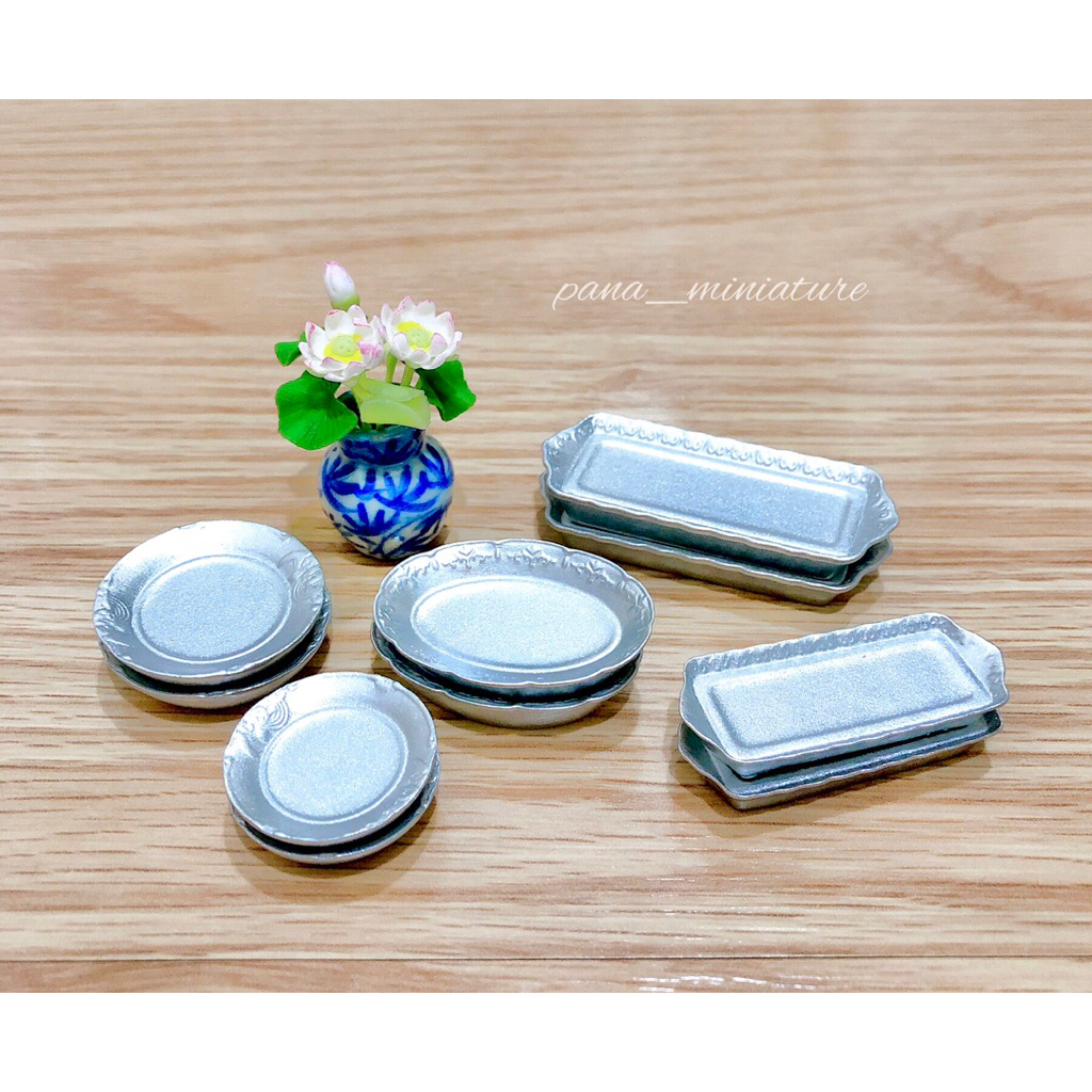 จานจิ๋ว จานเรซิ่นเคลือบสีเงิน งานน่ารัก ราคา/ชิ้น