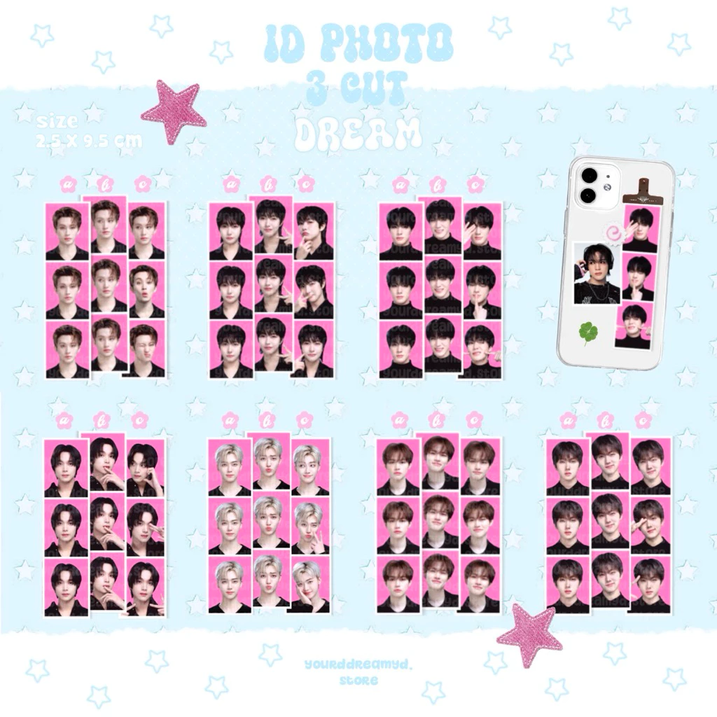 (พร้อมส่ง) id photo 3 cut nct dream : น้องดรีม 3 ช่อง / yourddreamyd.store