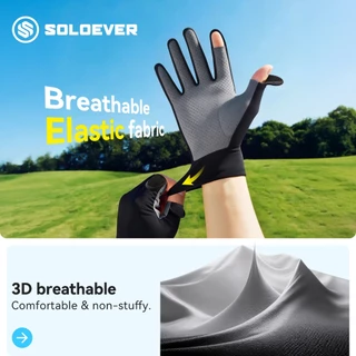SOLOEVER ถุงมือปั่นจักรยานแบบไม่มีนิ้ว ถุงมือสำหรับกิจกรรมกลางแจ้ง ใช้งานร่วมกับหน้าจอสัมผัสได้ ระบายอากาศได้ดี และทนทาน