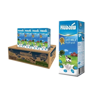 นมหนองโพ นมโคแท้100% นมยูเอชที รสจืด 225ml (36 กล่อง/ลัง)