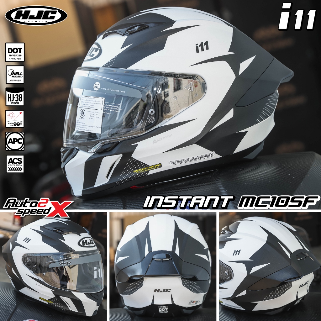 หัวโต มีไซส์ M-5XL หมวกกันน็อค HJC i11 รุ่นใหม่ล่าสุด มาตรฐาน SNELL และ DOT - รูปที่ 3