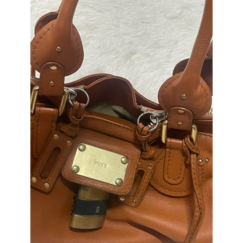 Sale สุดๆ 💯 กระเป๋า Chloe paddington สีน้ำตาลส้ม (แม่กุญแจแทน) 🔒