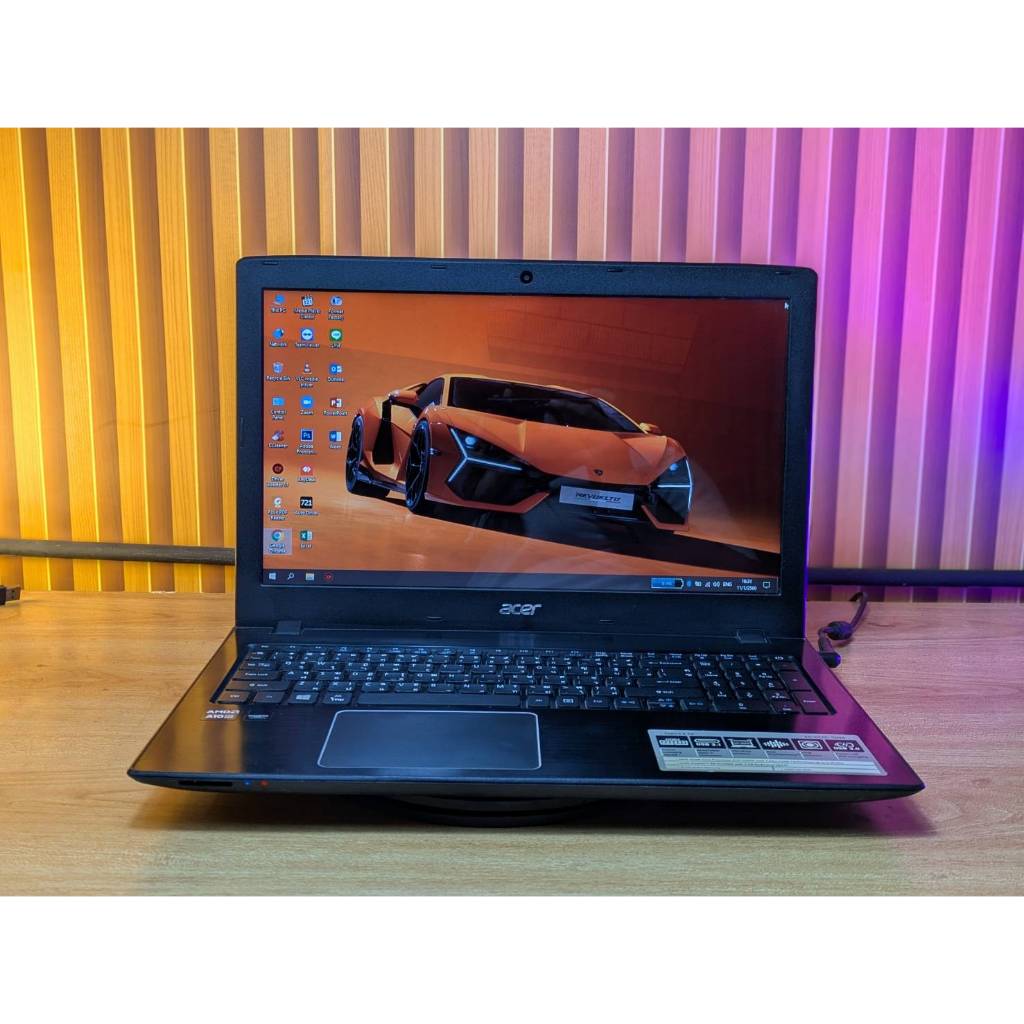 second hand notebook  Acer Aspire E5-553G  สเปก AMD A10-9600P RADEON R5  RAM 8 GB SSD 480 GB